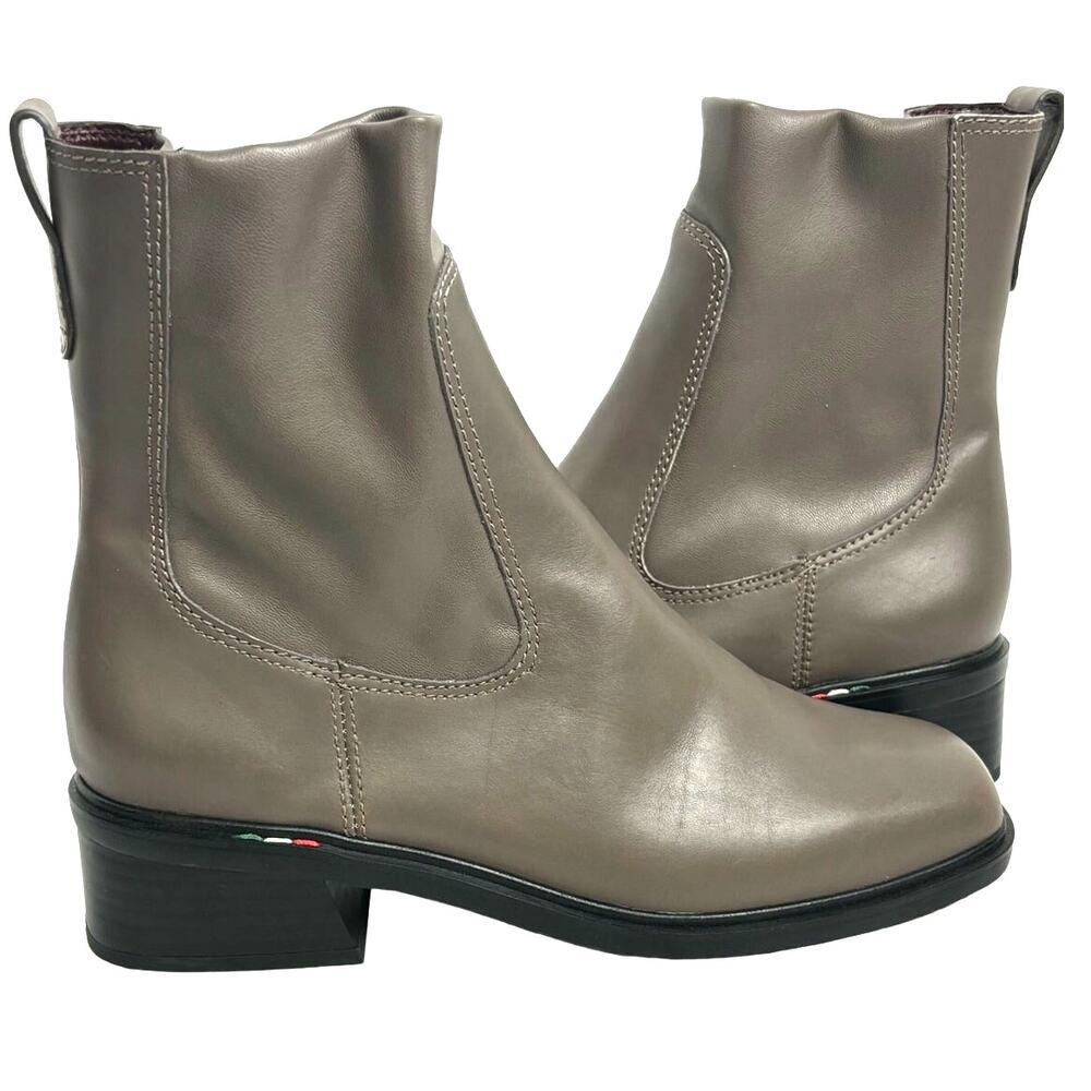 Franco Sarto Gracelyn Leather Square Toe Zip Ankle Boot Size 9.5 Wide NEW